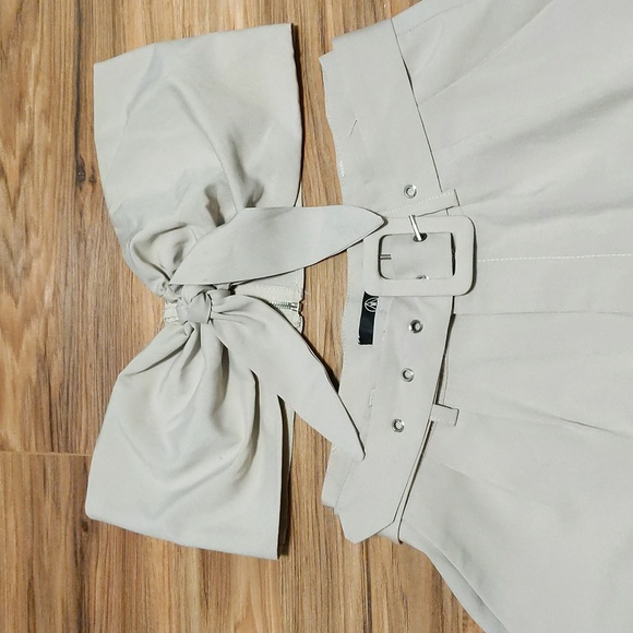 Missguided Beige Tie Tube Top and Shorts Coord Set - Picture 2 of 8